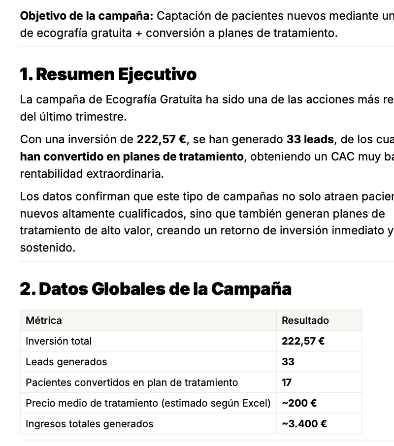 Informe: resumen ejecutivo y datos globales de la campaña de ecografía